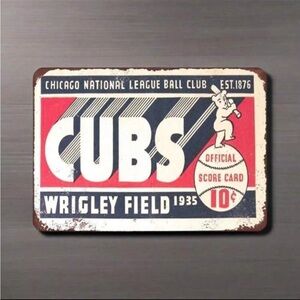 Vintage Chicago Cubs Baseball Scorecard Decor NEW 🏷️